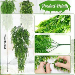 , hangende varen, wijnstokken, 3 stuks, hangende klimop, bladeren, decoratie, planten, , , kunststof planten, hangend voor muur, binnen, buiten, balkon,