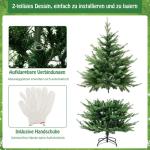 Kunstkerstboom met verlichting, scharnierende kerstboom met 8 verlichtingsstanden, 180 warm witte LED-lampjes, kerstboom, kunstkerstboom voor thuis, kantoor, 136 cm hoog
