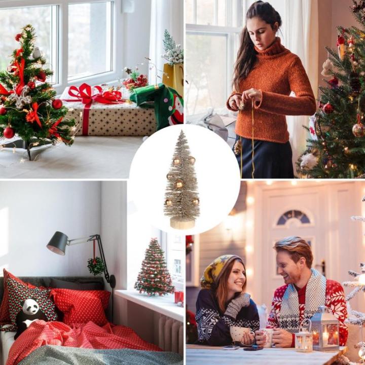 Kerstbomen voor op tafel, kerstboom, miniatuur dennen kerstbomen, NI dennenboom klein, NI groene kerstboom met sneeuweffect, tafeldecoratie