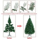 Kunstkerstboom, 154 cm, met 398 takken, opvouwbare metalen standaard, kerstboom, kunstboom voor kerstdecoratie, groen