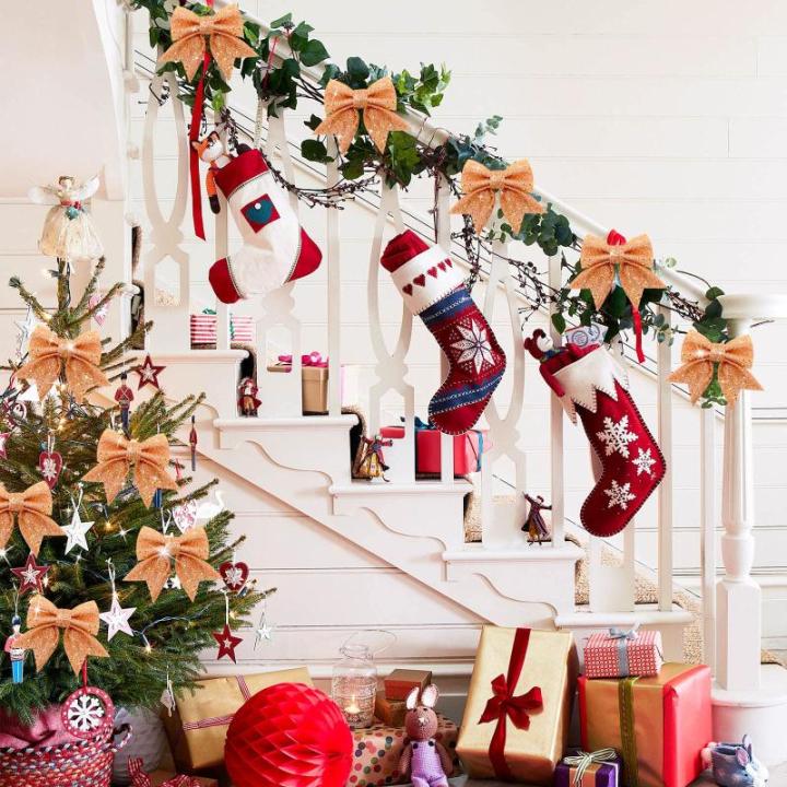 10 stuks roségouden strikken, kerststrikken, glitter-kerstboomstrikken, kerstboomversiering voor familiefeesten, feestdecoratie voor Kerstmis, vakantie, bruiloft, feesten