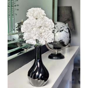 Kunstbloemen in pot decoratie woning moderne decoratie woonkamer, cadeau, 32cm, zwart grijs