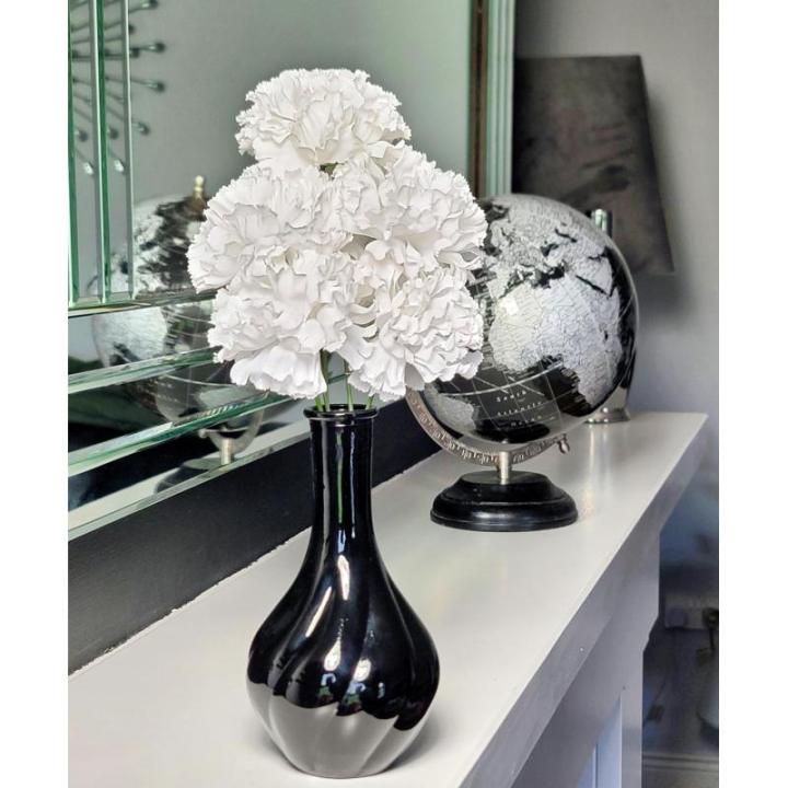 Kunstbloemen in pot decoratie woning moderne decoratie woonkamer, cadeau, 32cm, zwart grijs