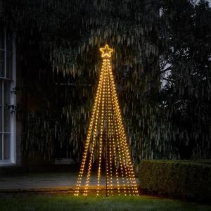 240 cm led-kerstboom met timer, warmwit, kerstdecoratie, buiten, verlichte kerstboom