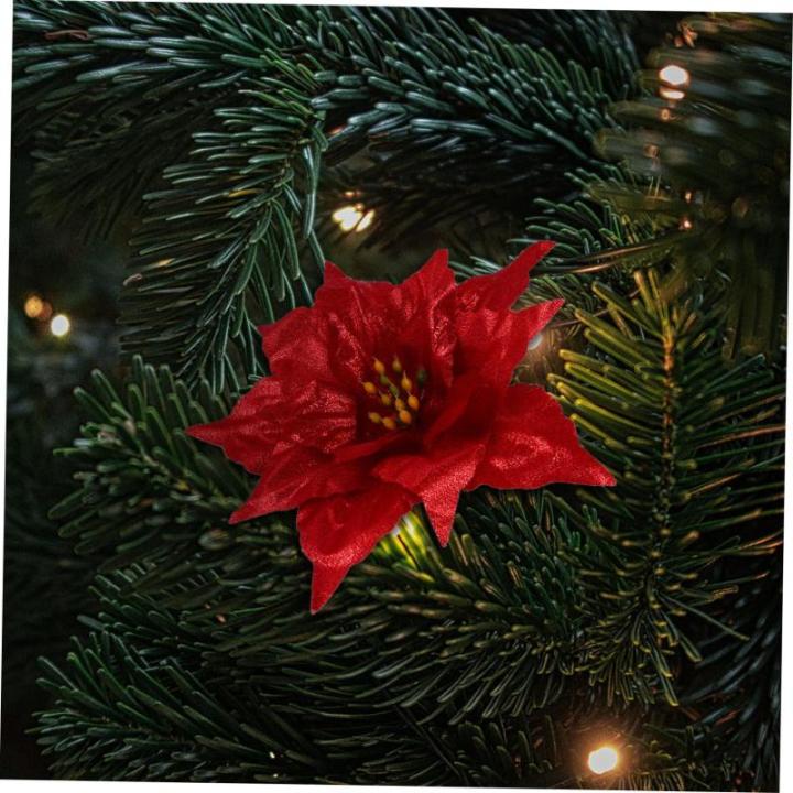 7st Künstliche Blumen Weihnachtsdekoration Gefälschte Weihnachtsblumen Weihnachtskranz Blumen Christbaumschmuck Künstliche Weihnachtsblumen-Picks Gefälschte Blumen Strauß Spor
