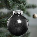 , zwart, 24 stuks, kerstboomversiering, kerstdecoratie voor Kerstmis, feest, 6 cm