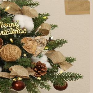 Mini Weihnachtsbaum, Weihnachtsbaumschmuck, Weihnachtsbaum Klein Beleuchtet, mit Weihnachtsschmuck und Holzsockel für Weihnachtsurlaub Party Home Office Decor (Weiß Set,45 cm)