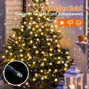 2 m kerstboomverlichting met ring en 8 slingers, 280 led-lampjes, lichtketting voor dennenboom van 150 cm, 180 cm, 210 cm, 240 cm, warm wit