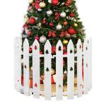 40 cm grote omheining voor de kerstboom, 24 stuks, witte lattenhek voor de kerstboom, kunststof voor huisdieren, kerstboomomheining voor kinderen, knutselende kerstboompatronen