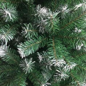 Kunstkerstboom, 120/150/180/210 cm pvc-materiaal, verdikte takken, opvouwbaar, met robuuste sokkel, groen en wit, 120 cm