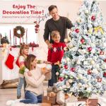 Kunstkerstboom (20-inch witte pluizige kerstboom met verlichting)