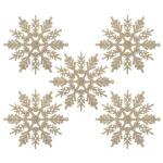 24 x sneeuwvlokken kerstdecoratie voor kerstboom glitter kerstboomversiering, champagne