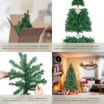 Kunstkerstboom, dichte dennenboom, kunstkerstboom, flexibel buigbaar, incl. stalen boomstandaard, kerstboom als kerstdecoratie, groen - 210 cm, 1106 naalden