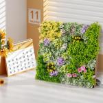 Set van 2 kunstheggen, plantenwand, 50 x 50 cm, panelen met veelzijdige kunstplanten, gesimuleerd gazon, wandplanten, kunstplant voor muur, balkon, tuin, groen (10 soorten)