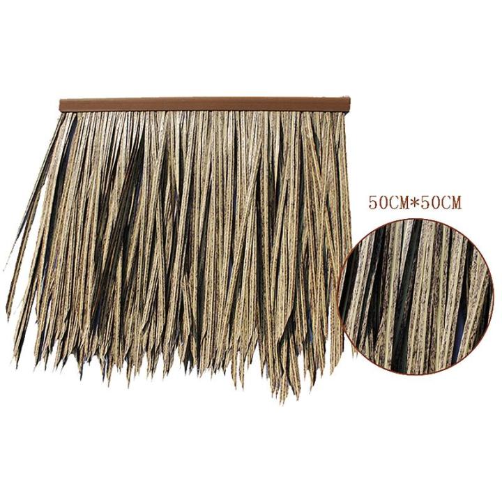 Simulatie strobaksteen dak kunstmatige stro stro tegels plam, decoratie stro dak voor Tiki-hutten bar tuin terras dek paviljoen muur (grootte: 6 stuks, oud stro)