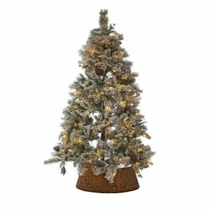 Weihnachtsbaum Karélisse, Realistische Kunstschnee-Beflockung, 240 Warmweiße LEDs, Dichtes Nadelwerk, Christbaum, Weihnachten, PVC, Eisendraht, Polyethylen, grün/weiß