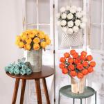 10 stuks gele kunstrozen, 50 cm, lang, enkele roos, kunstbloem, zijden bloesem, roos, realistische bloem voor tafel, kantoor, feest, bruiloft, woondecoratie (geel, 10 stuks)