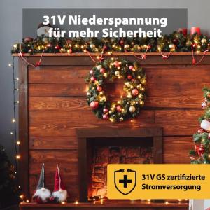 Lichtsnoer van 80 m, 1330 leds, 31 V, kerstverlichting voor buiten, met afstandsbediening, waterdicht, lichtketting met 8 modi en geheugen, voor binnen, tuin, balkon, dennenboom, w
