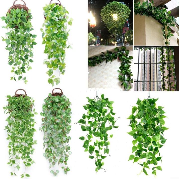 Nep klimop muur woondecoratie groene bladeren voor hotel en bruiloft tuin huis kunstmatige bladeren decor opknoping kunstmatige plant (groene bladeren)