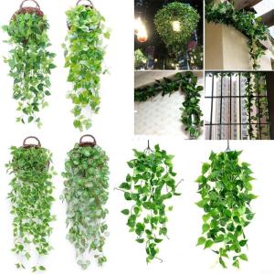 Nep klimop muur woondecoratie groene bladeren voor hotel en bruiloft tuin huis kunstmatige bladeren decor opknoping kunstmatige plant (klimplant bladeren)