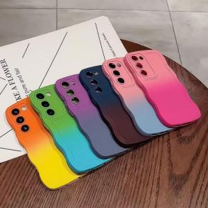 Miagon Gradient esthetische golfhoes voor Samsung Galaxy A05S, schattige golven, telefoonhoes voor dames en meisjes, krullend frame, design, siliconen TPU bumper beschermhoes