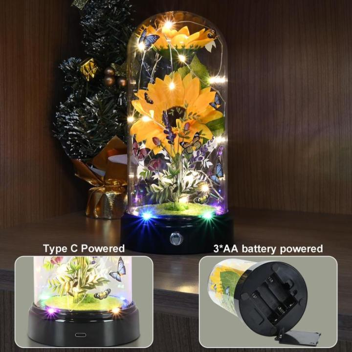Zonnebloemcadeau voor vrouwen, eeuwige bloemen, moederdagcadeau, verjaardagscadeau, verjaardagscadeau voor vrouwen, moeder, vrouw, zus
