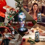 Rozencadeaus voor vrouwen, moeders, vrouwen, kleurrijke kunstroos, cadeau voor vrouwen, altijd in glazen koepel voor verjaardag, Kerstmis, Moederdag, decoraties (wit)
