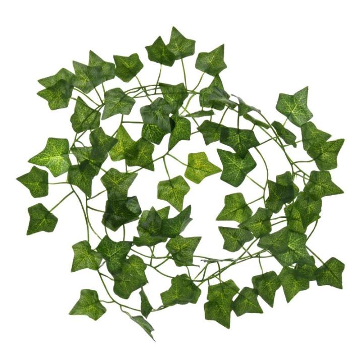 Ivy Kunstplant - 12 stuks klimopslinger in set incl. kabelbinders - lengte elk 2,15 m - kunstplant decoratie voor muur, balkon en tuin