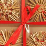 112-delige strosterrenset - sterren, bellen, dennenbomen en traditionele figuren als kerstboomversiering - kleine stro - natuurlijke kerstboomversieringen