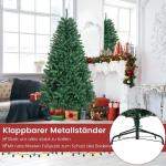 Kunstkerstboom, 180/225/275 cm, dennenboom met metalen standaard, kunstboom kerstklapsysteem, pvc-naalden, ideaal voor thuis, kantoor, winkels en hotels, groen (225 cm)