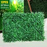12 stuks wandpanelen, groene hegplant, mat, wanddecoratie, geschikt voor terras, tuin, hek, looppaden, ruimtes, muren, 60 x 40 cm