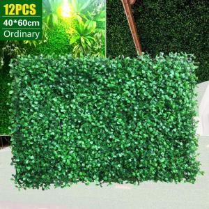 12 stuks wandpanelen, groene hegplant, mat, wanddecoratie, geschikt voor terras, tuin, hek, looppaden, ruimtes, muren, 60 x 40 cm