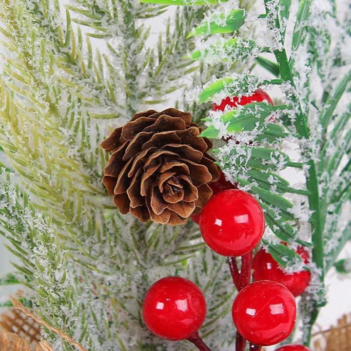 Tisch-Weihnachtsbaum,Weihnachtsbaum klein - Leinen-Desktop-Weihnachtsbaum mit Tannennadeln Sammeln, Tafelaufsatz aus Kiefernholz für das Neujahrs-Ferienhaus