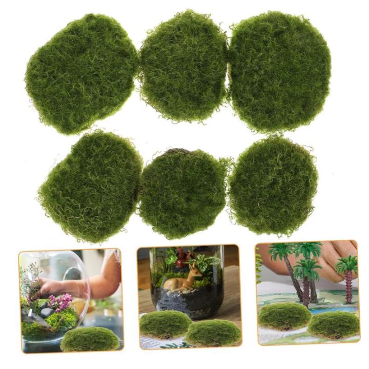 6 Stück Künstliche Moossteine Pflanzendekoration Imitierte Moosdekor Pflanzenwandornament Künstliche Moossteine Mikro Landschaft Künstliche Moossteine Garten Layout