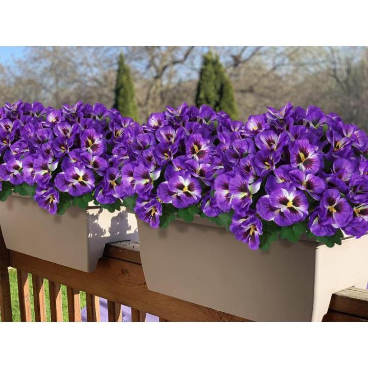 10 bundels kunstbloemen zoals echt balkon, kunstbloemen, buiten, uv-bestendig, weerbestendig, kunstbalkonplanten, balkonbloemen voor huis, vensterbank, bruiloft, decoratie (paars)