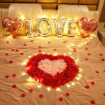 1200 stück Künstliche Rosenblätter, Romantische Rosenblätter Deko, Künstliche Rosenblüten Getrocknet für Hochzeit, Valentinstag, Jahrestag, Tischdekoration, Geburtstag, roma
