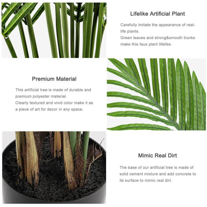 Kunstplant grote kunstpalm, 140 cm, , groot als echte Areca palm, , plastic plant, decoratie, nepplant voor woonkamer, balkon, slaapkamer, kantoor