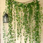 2 Stück künstliche Girlande Efeu Ranken Deko Girlande Efeugirlande, Kunst Pflanze hängen ranke für Hochzeit, Party, Zimmer, Wand,Balkon, Garten,Terrasse, Wohnung usw Deko