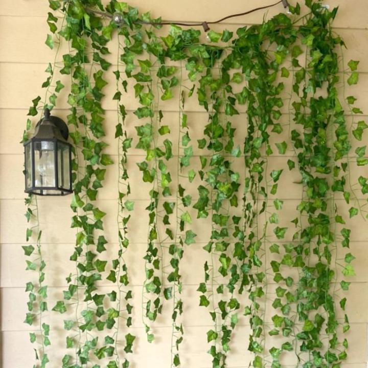 2 Stück künstliche Girlande Efeu Ranken Deko Girlande Efeugirlande, Kunst Pflanze hängen ranke für Hochzeit, Party, Zimmer, Wand,Balkon, Garten,Terrasse, Wohnung usw Deko