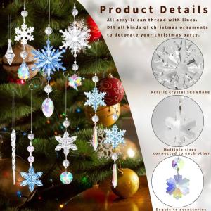 32 stuks acryl ijspegels sneeuwvlok ijspegels kerstboom kristallen decoraties, kerstboom decoraties, kristallen sneeuwvlok voor het kerstboompje
