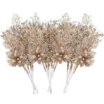 28 stuks kerst glitter bloemen bessen stelen kunstmatige kersttakken, kerstboomversiering, kunsttakken, kerstboom, plukken voor doe-het-zelf vakantie, handwerk, krans, woondecorati