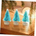 3 Sätze Mini-Weihnachtsbaum Mini-Kiefer Desktop-weihnachtsdekorationen Weihnachtsbaumdeko Weihnachtsbäume Geschmückt Künstlicher Christbaumschmuck Sisal-Seide Blue 24 Stück * 