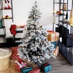 Luvi-naalden Kunstkerstboom, 150 cm, wit, inklapbaar, met 371 takpunten, incl. metalen standaard, snelmontage, klapsysteem