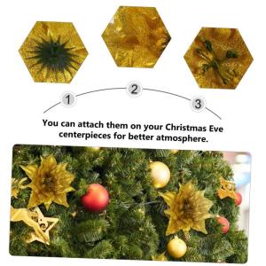 7 Stück Künstliche Blumen Weihnachtsdekoration Künstliche Weihnachtsblumen Stoff Weihnachtsstern Künstliche Blumen Girlanden Bodenaufkleber Für Bänder Festliches