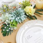 Künstliche Blumen Combo Grüne Blumen Mix Seidenblumen Dahlie Rosen mit Stielen für DIY Hochzeit Brautsträuße Babyparty Blumenarrangement Tischaufsätze Heimdekorationen