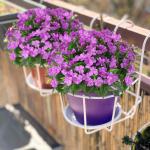 3 bundels kunstbloemen voor buiten, balkon, kunstbloemen, weerbestendig, , uv-bestendig, balkonplanten, kunststruiken voor buiten, binnen, balkonbak, tuin, paars