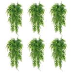 6 stuks kunstmatige hangende planten kunstmatige varens buiten nep hangende planten 90 cm lang binnen hangende mand onderhoudsvrij (varen)