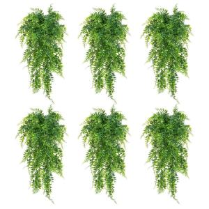 6 stuks kunstmatige hangende planten kunstmatige varens buiten nep hangende planten 90 cm lang binnen hangende mand onderhoudsvrij (varen)