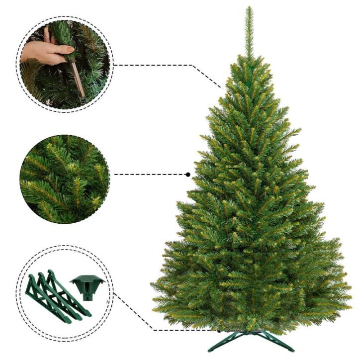 Künstlicher Weihnachtsbaum mit Baumständer 150 cm Naturgetreu Dichte Zweige PVC Skandinavische Fichte Klassik Tannenbaum Weihnachten In EU Hergestellt