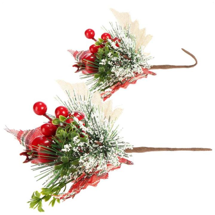 6 x decoratieve takken, decoratieve bloementakken om op te hangen, decoratieve takken als knutselbenodigdheden, verfraait geschenken en potpourris (6 stuks, rood geruit)